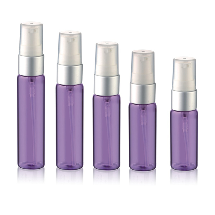clear empty pretty cylinder cosmetic glass bottle with pump packaging for skincare 5ml 8ml 10ml 12ml 15ml