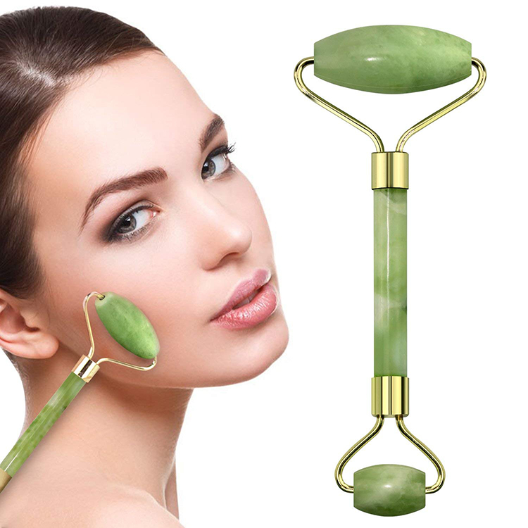 Double Head Beauty Jade Facial Massage Roller Neck Face Roller for Anti Aging Skincare