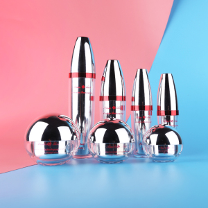 New luxury silver ball shape pump sprayer acrylic cosmetic lotion bottle 