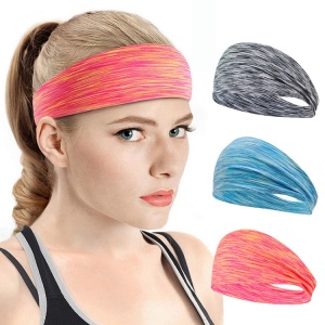 Custom Logo Printed Sports Workout Yoga Elastic Headband Headwrap For Women