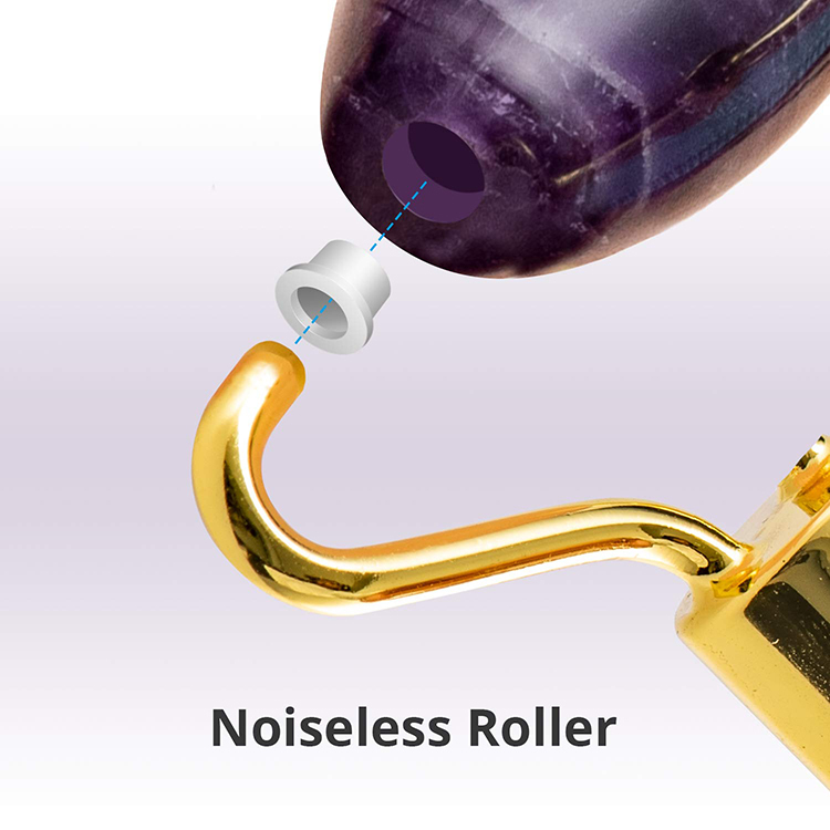 Custom Natural Purple Crystal Amethyst Face Facial Massager Roller