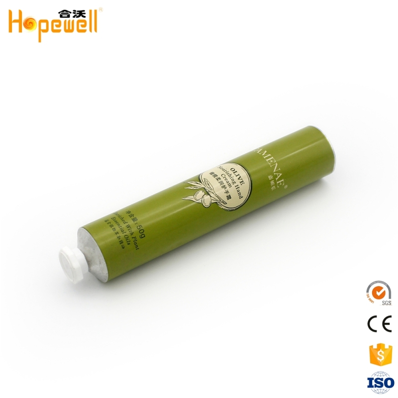 Gold empty hair color cosmetic cream packaging ointment metal tube collapsible aluminum tubes 