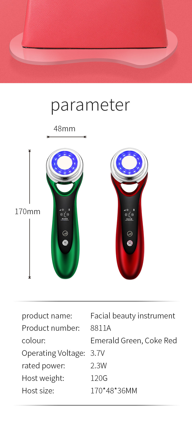 Hot selling personal use Portable Mini handheld hot and cold hammer facial machine rf face beauty device with light