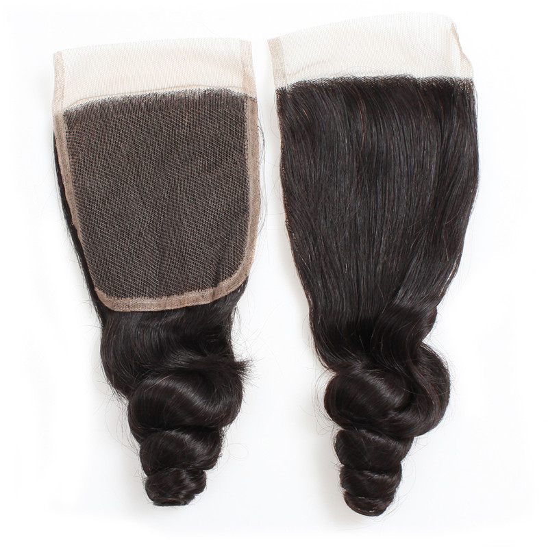 Brazilian Loose Wave Bundles With Closure 100% Remy Hair 3 Bundles With 4*4 Lace Closure Free Part  Vast