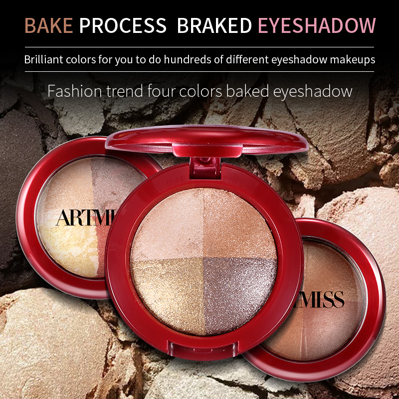Fashion trend four colors baked eyeshadow