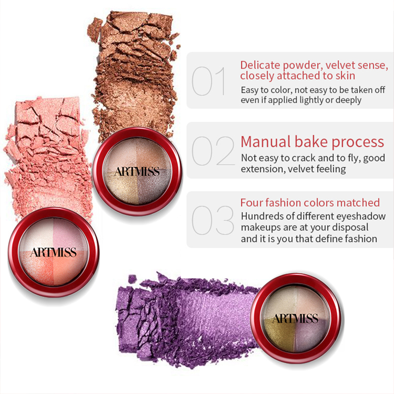 Fashion trend four colors baked eyeshadow