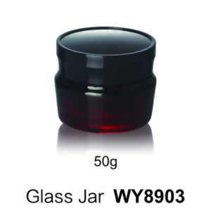 Winpack Luxury Empty 30g Round Cream Glass Jar Painting Red Gradient Color