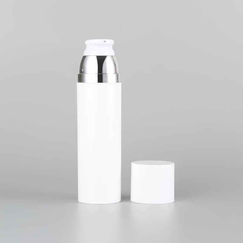 Fat round airless lotion and cream bottle