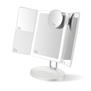 TOUCHBeauty tri-fold mirror multi-magnification LED mirror three color lights LED makeup mirror portable mirror
