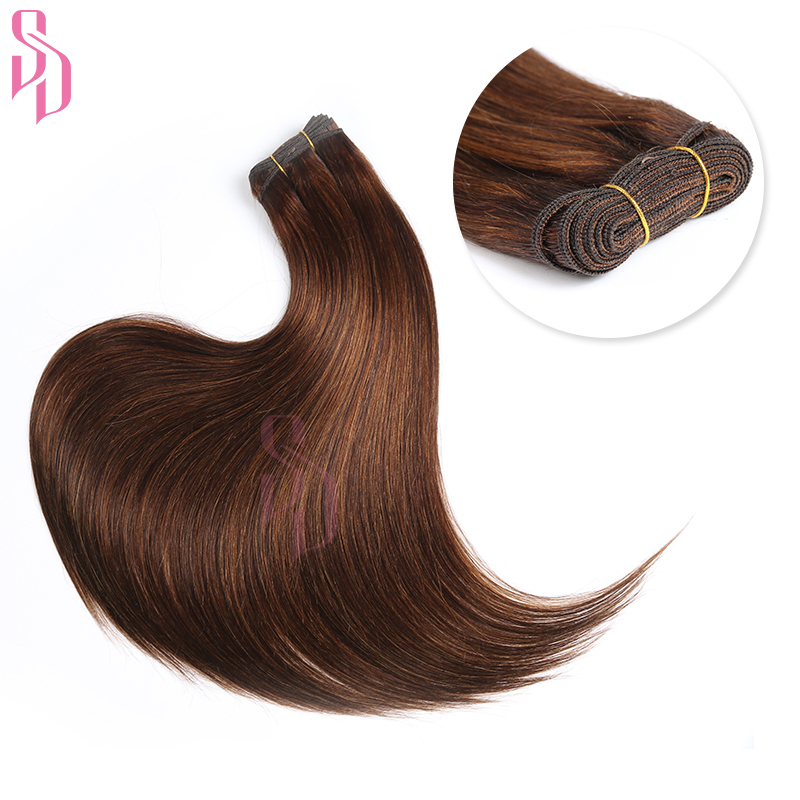 straight weft Brazilian hair bundles 100% remy human hair，factory wholesale
