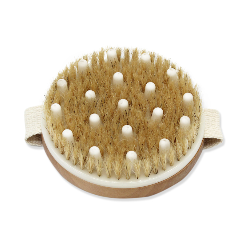 Dry Brushing Body Brush - Best for Exfoliating Dry Skin, Lymphatic Drainage and Cellulite Treatment - Organic Spa Exfoliation and Massage Scrub Brush with 100% Natural Boar Bristles