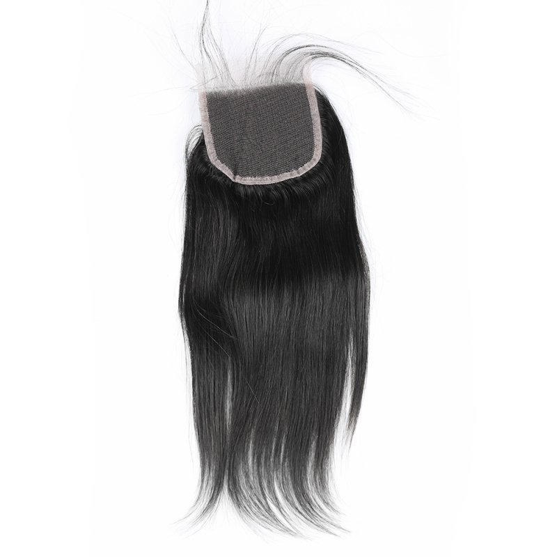18" Straight Natural colour 100% human hair extensions hair bundles and 4x4 closure