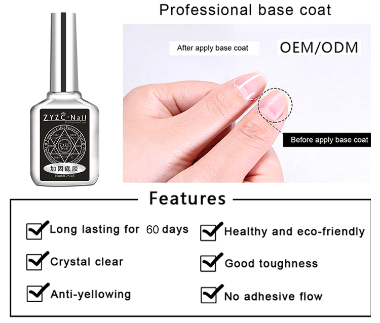 Hot sale 15ml nail Rubber Base coat soak off nail UV gel polish for long last gel base coat 