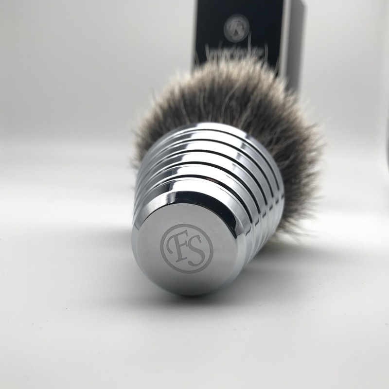 Frank Shaving-26mm Finest Badger Shaving Brush Chrome Metal Handle Laser FS Logo 