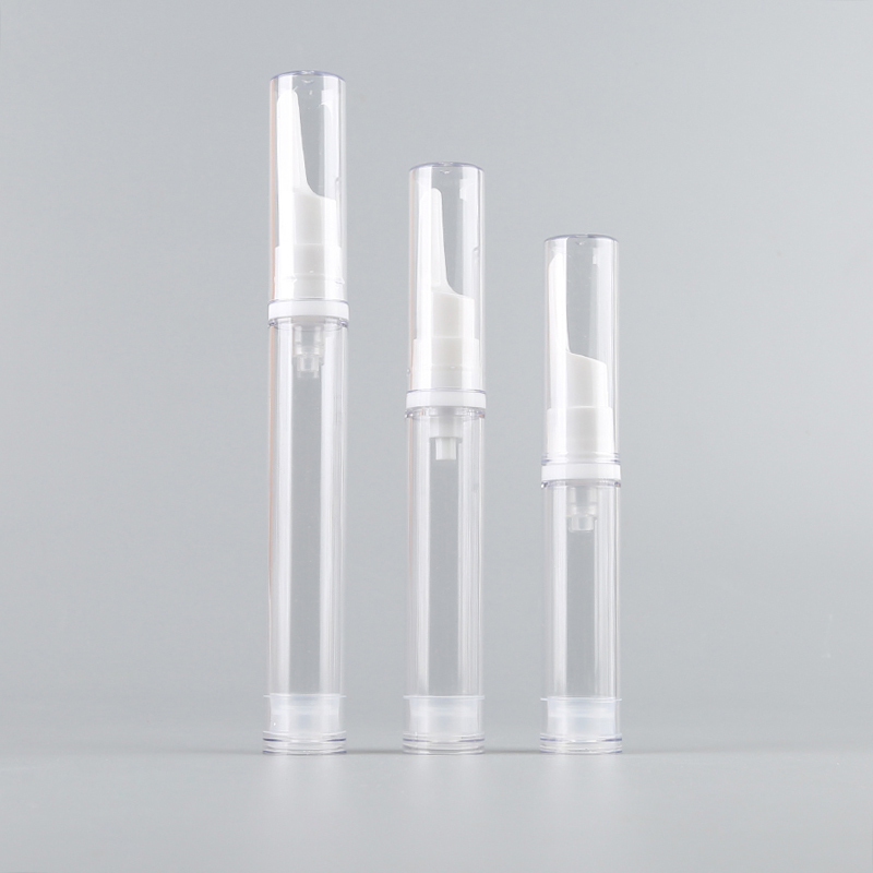 BC01  5ml 10ml 12ml 15ml Small capacity trial filling transparent airless bottle PET plastic cosmetic jars 