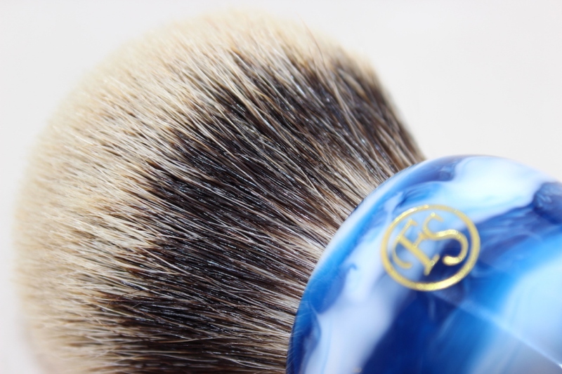 FS-KING KNOT 40mm 2 Band Bulb Finest Badger Shaving Brush with Blue Sky Handle