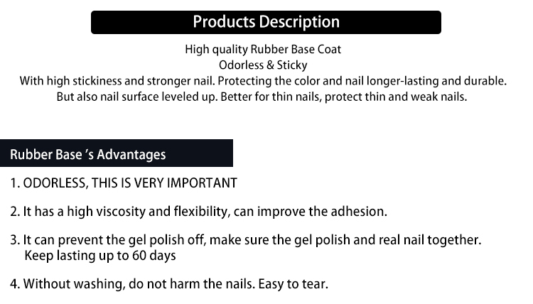 Hot sale 15ml nail Rubber Base coat soak off nail UV gel polish for long last gel base coat 