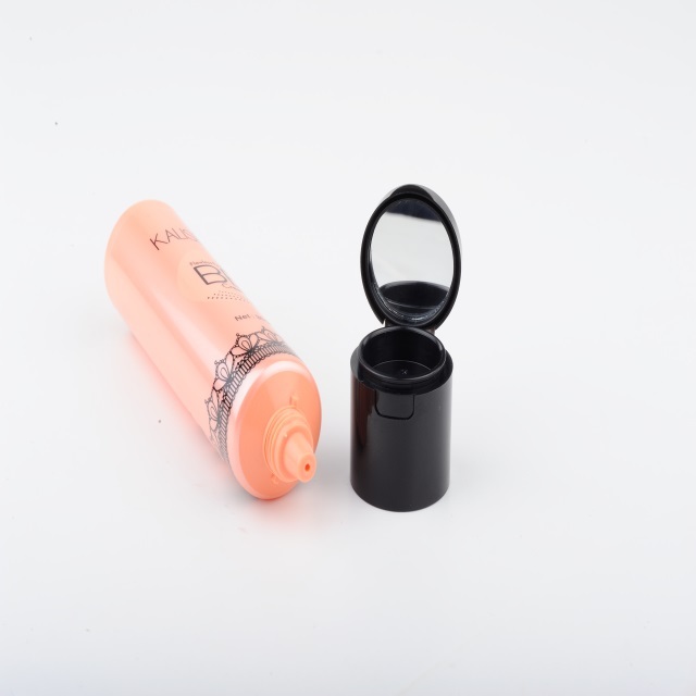 30ml.Round plastic tube with mirror for cosmetis foundation