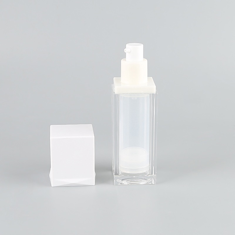 Luxury acrylic transprent airless bottle PET plastic cosmetic jars 