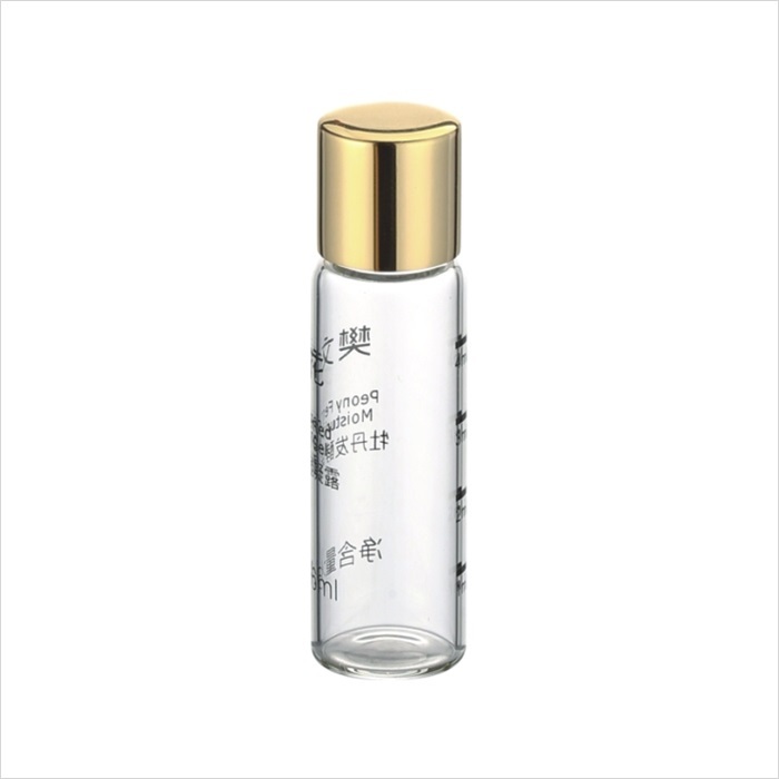 4ml clear glass perfume bottle with silicon stopper into aluminum screw cap 