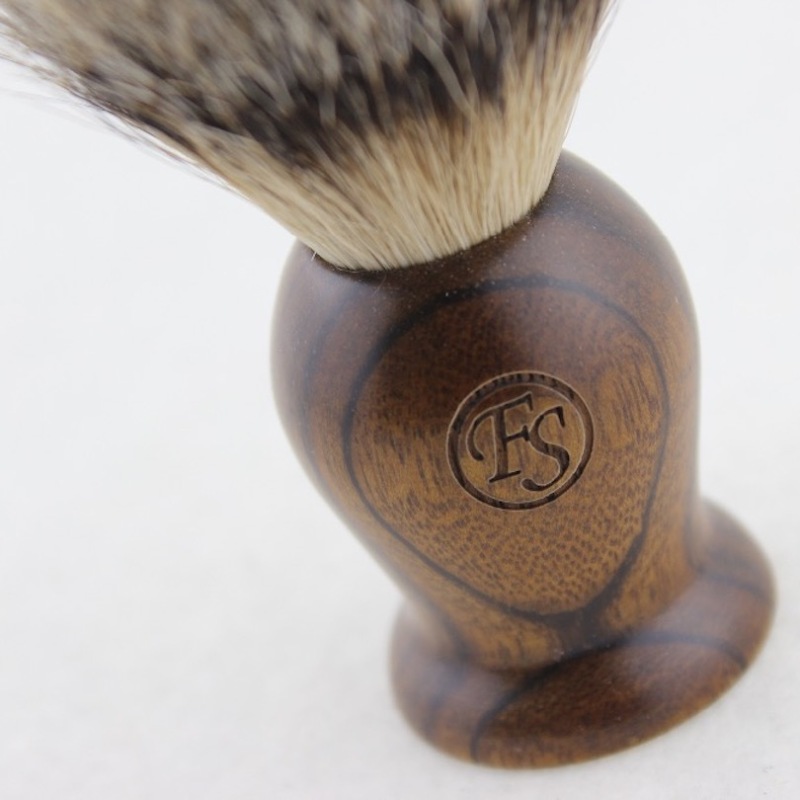 FS-MS20-EW10, MANCHURIAN Silvertip badger Shaving Brush with Natural Ebony handle, Knot size 20mm