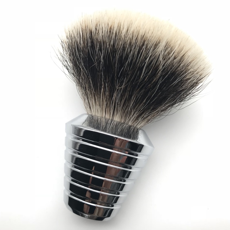 Frank Shaving-26mm Finest Badger Shaving Brush Chrome Metal Handle Laser FS Logo 