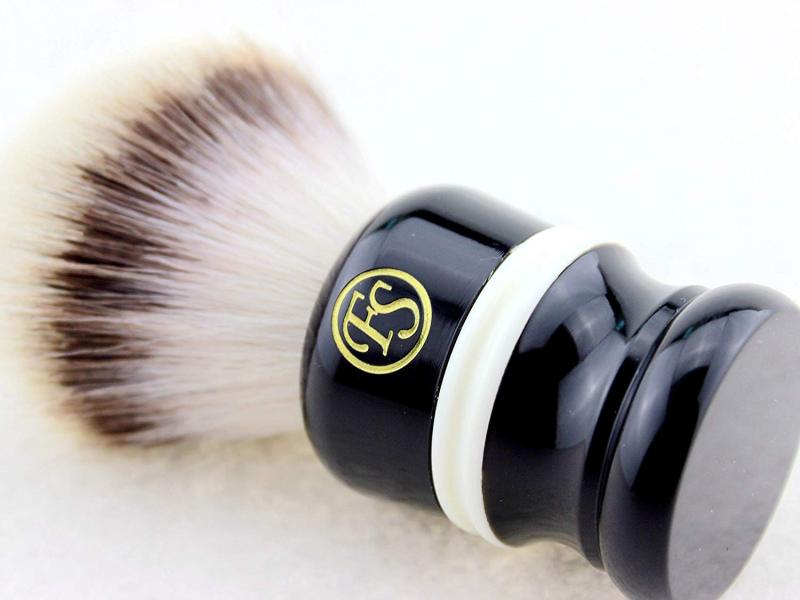 FS-24MM G4 Faux Silvertip Synthetic Fiber Shaving Brush Black AND White Handle
