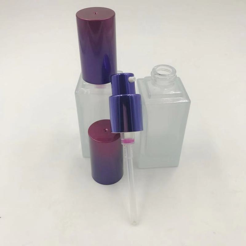 30ml Square glass bottle with pump for cosmetic foundation /BB cream YXG007
