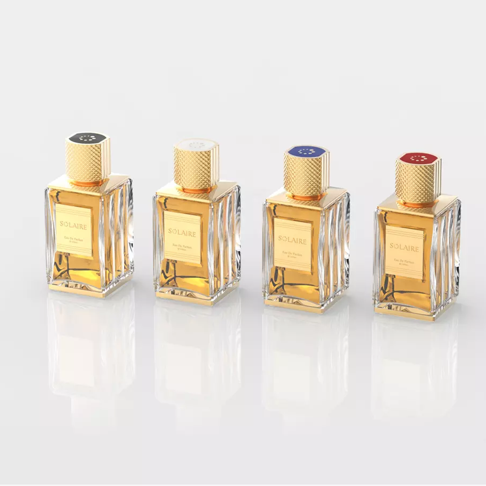 Luxury Perfume Bottle 100 ML Glass Bottle Without Polishing with Zinc Metal 