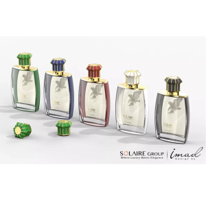 Classic perfume bottle 75 ml glass bottle with polishing and hot stamping printing