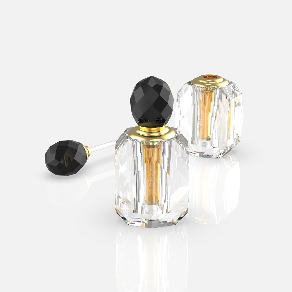3ml 6ml 12ml K9 High-Grade Crystal Clean Bottle With Black Crystal Perfume Bottle