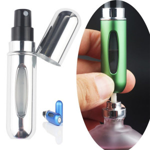 jzc design  5ml Mini Bottom Refillable Aluminum Atomizer Perfume Spray Bottle Travel Pocket Parfum Gift Cosmetic Container