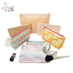Glitter shinny makeup pouch in T shape