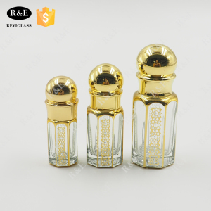 3ml 6ml 12ml Shiny Zamac Cap Luxury Essential Oil Bottle Glass Octagonale Bottles 