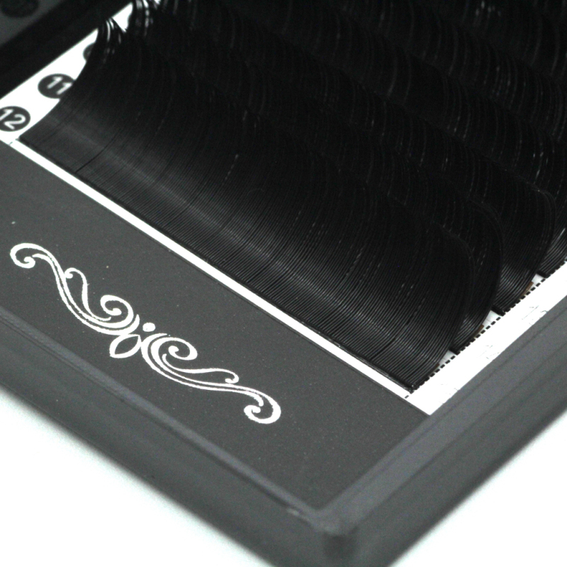 Luxury Deep Black Matte Faux Mink Eyelashes extensions individual premium cashmere Ellipse Flat Lashes
