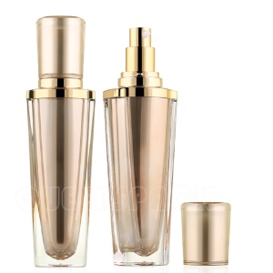 Unique arch-shape OEM gold lotion serum bottle  luxury cosmetic packaging