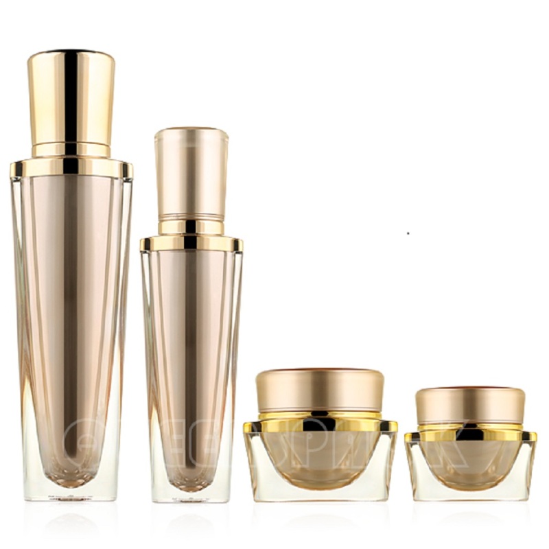 Unique arch-shape OEM gold lotion serum bottle  luxury cosmetic packaging