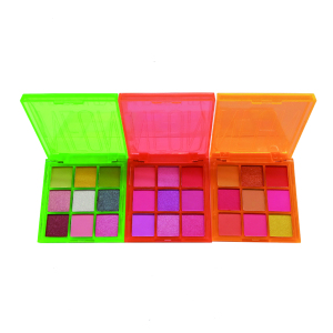 High Pigment NEON 9 Colors Makeup Private Label Eyeshadow Palette ( Easy colored ， High pigment )