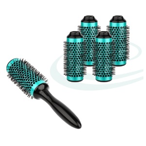 Detachable Round Ceramic 6 Rollers Hair Brush Set Salon Hair Equipment Curling Brush 
