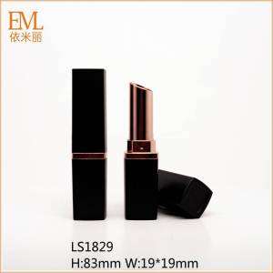 Square matt black middle ring 12.1mm lipstick tube LS1829