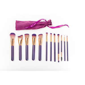 Makeup brush set Handle Wooden Synthetic hair 