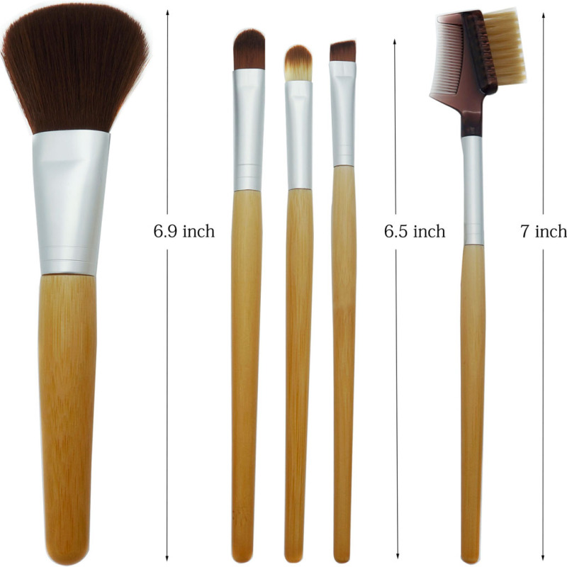 Bamboo makeup brush set 