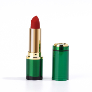 Long Lasting Waterproof Lipstick Green High Pigment Solid Shiny Glitter Metallic Lipstick