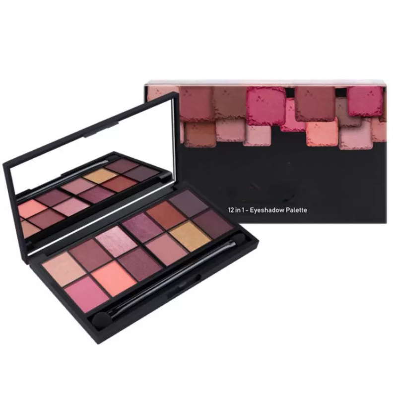 Private label matte and shimmer 12 colors eyeshadow palette