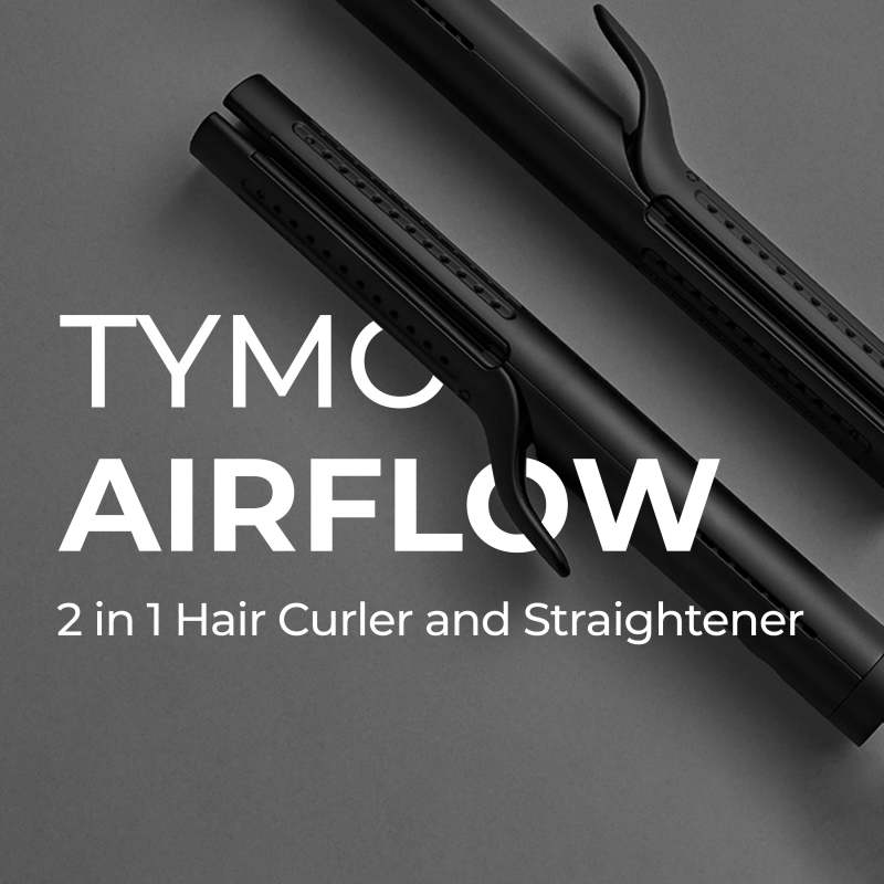 TYMO 360°Airflow Styler Hair Curling Flat Iron, 2 in 1 Ionic Hair Curler & Straightener for All Styles, with 88 Tiny Ionic Air Vents, 5 Adjustable Temp, 3D Floating Ceramic Plate, PTC Fast Heat-Up