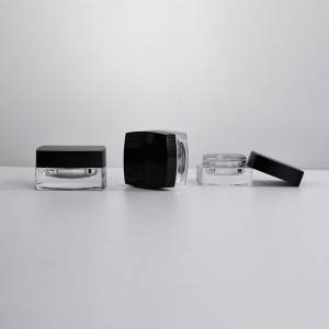 square glass cosmetic jar with lids for cosmetic cream lip balm