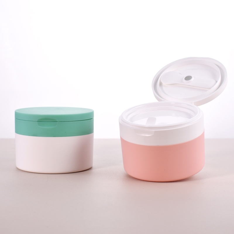 Jar Packaging For Cosmetics – Plastic Flip Top Cosmetic Jars With Spatula
