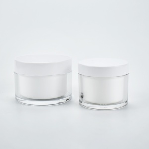 Refillable Double Wall Plastic Cosmetic Jars