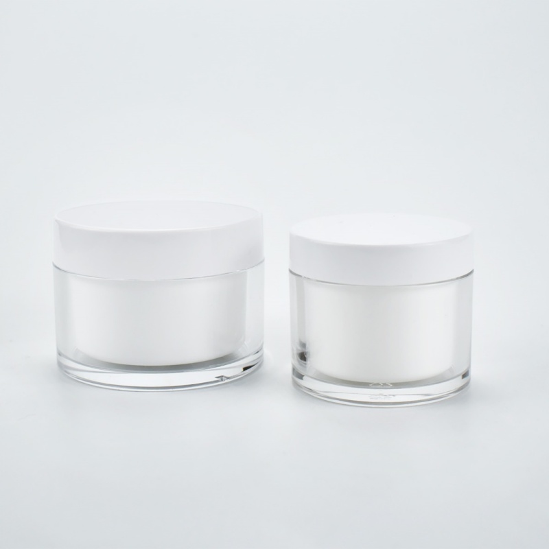 Refillable Double Wall Plastic Cosmetic Jars