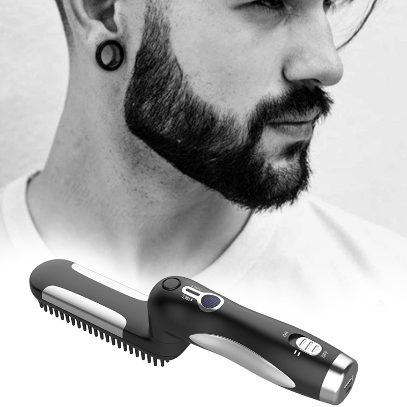 Rechargeable Beard and Hair Straightener Brush